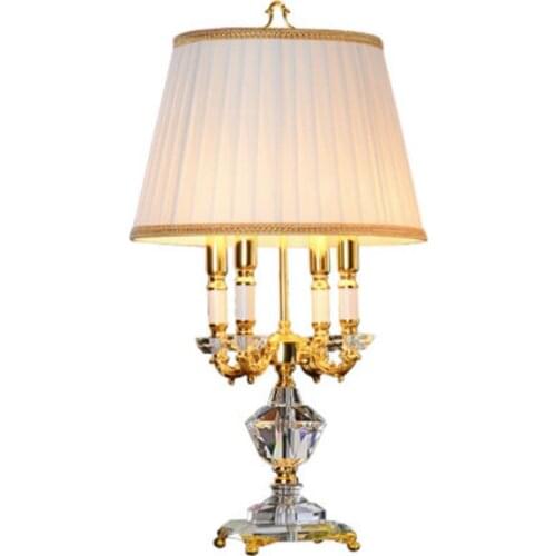 Led Crystal Desk Light with 4 pcs E14 Led Lamp Table light lamp K9 Crystal Light AC85-265V CE&ROHS UL