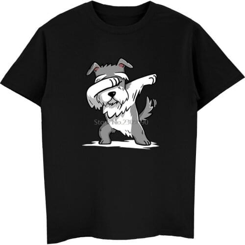 Schnauzer Cute Dabbing T-Shirt Funny Dab Dance Gift Shirt Brand Cotton Men T Shirt Hip Hop Tees Tops Harajuku Streetwear