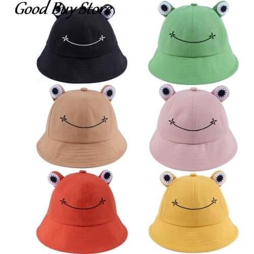 Cartoon Frog Bucket Hat Panama Fishing Cap Cute Froggy Hats Homme Femme Bob Chapeau Outdoor Sun Fisherman Caps Fashion Panama