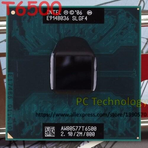 Original T6500 Intel Core2 Duo CPU T6500 (2M Cache, 2.1GHz, 800MHz FSB) Socket479 Laptop processor for GM45 PM45 free shipping