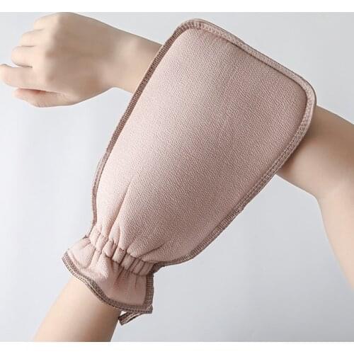 1pcs Pure Color Plant Silk/Cotton Yarn Bathing Gloves Exfoliating Double Sided Bath Towel for Shower Scrub Bathroom Accessories