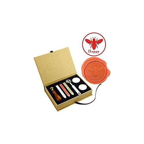 Queen Bee Happy Retro Brass Wax Seal Stamps Kit Arts Crafts Wedding Invitation Stamps