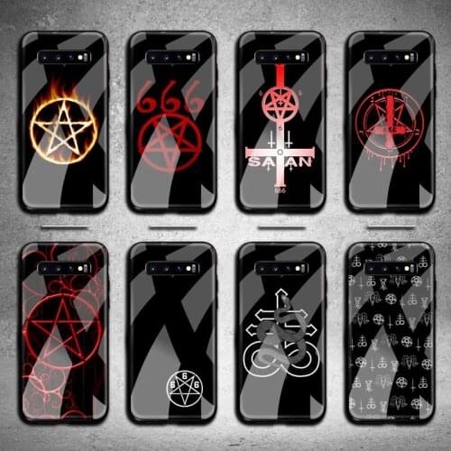 Pentagram 666 Demonic Satanic Phone Case Tempered Glass For Samsung S20 Plus S7 S8 S9 S10 Plus Note 8 9 10 Plus