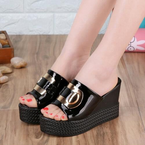 2021 Summer Platform Women Slippers Peep-toe Casual Female Sandals High Heels Womans Slides Super High (8cm-up Ladies BeachShoes