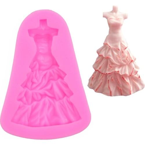 Silicone Fondant Candy Mold Dress Resin Kitchen Accessories Sugarcraft Pastry Cake Decorating