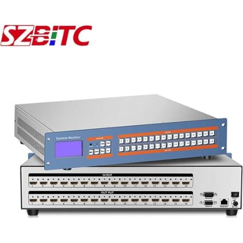SZBITC 4K UHD Matrix 16x16 HD switcher Splitter 16 in 16 out EDID RS232 TCP/IP 2U with Remote Control For Blu-ray DVD