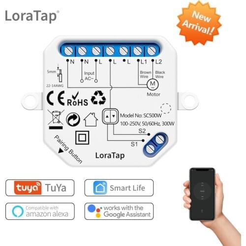 Tuya Smart Life WiFi Blind Curtain Switch Module for Rolling Shutter Google Home Alexa Voice Control App Timer DIY LoraTap