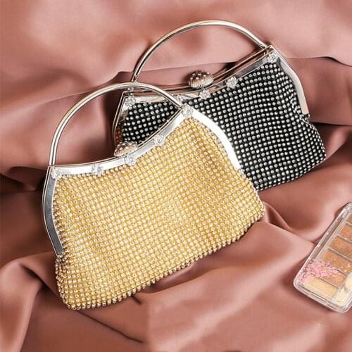 Rhinestone Diamond Evening Clutch Bag For Women Luxury Wedding Purse and Handbag Gold Silver Black Bridal Purse Bag ZD1765