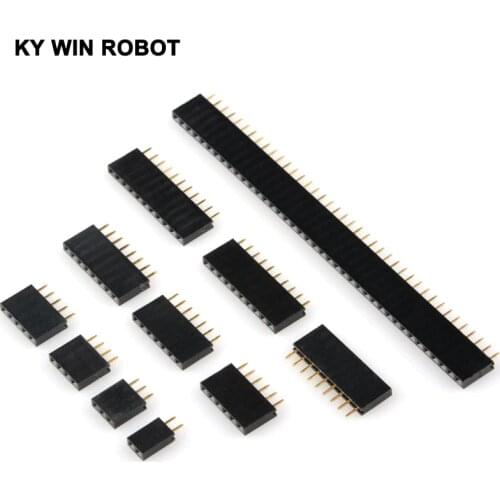 10Pcs 2.54mm 2/3/4/5/6/7/8/9/10/11/12/13/14/15/16/20/25/30/40 Pin Stright Female Double Row Pin Header Strip PCB Connector