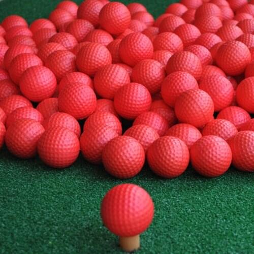 100 pcs Golf practice ball New Red Indoor Outdoor Training Practice Golf Sports Elastic PU Foam Balls