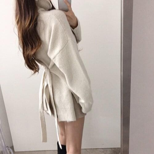 2021 Women Sweater Pullover Female Knitting Overszie Long Sleeve Loose Elegant Knitted Thick Outerwear Womens Winter Sweaters