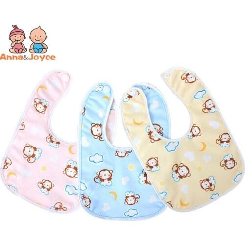 3pcs/lot Baby Bibs Waterproof Mouth Water Towel Cotton Bib Infants Ultra-soft Bib Pocket A Variety of Color Rice