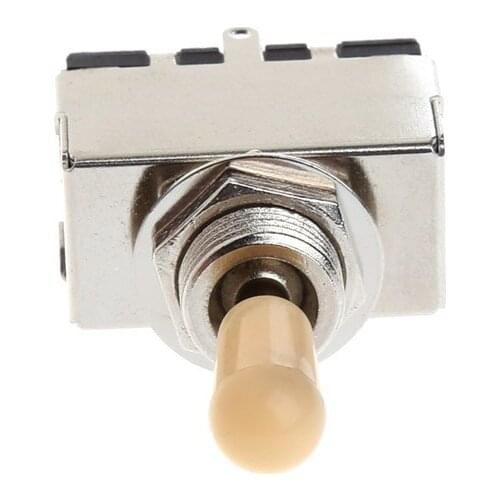3 Way Closed Toggle Switch Box Style Chrome For Electric Guitar Cream Knob E56D