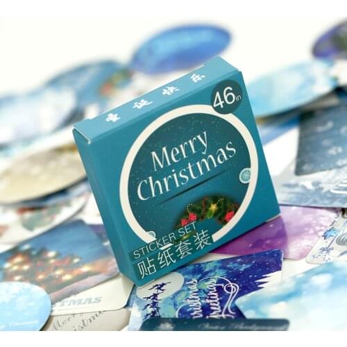 46 pcs/pack Merry Christmas Label Stickers Set Decorative Stationery Stickers Scrapbooking DIY Diary Album Stick Lable