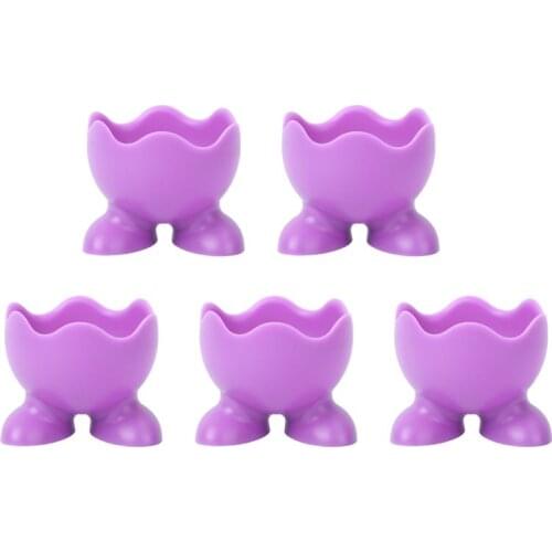 5Pcs Silicone Egg Cup Holders Colored Soft Creative Serving Cups for Living Room Home Kitchen (Random Color)