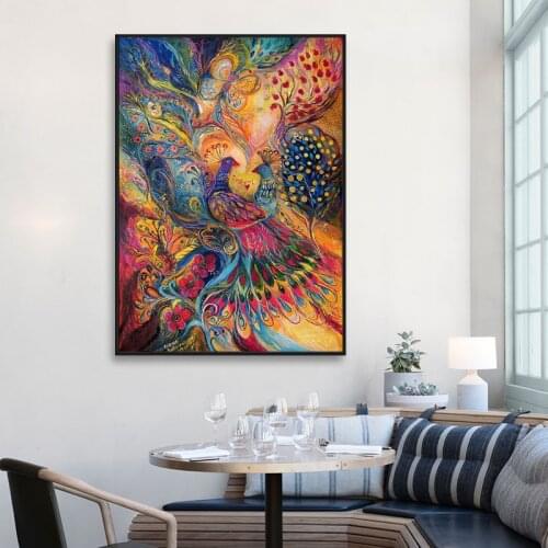 Abstract Colorful Peacock Bird Canvas Paintings Wall Art Prints Poster Living Room Decor Decorative Paintings Wall Home Decor