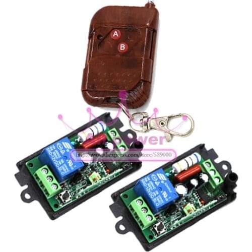 110V 220V 10A 1CH Wireless Digital Remote control Switch 2 Receivers Long control distance 315/433 MHz could be customized