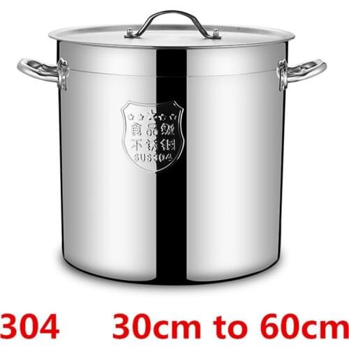 304 Stainless steel big large Capacity bucket pail compound sole thick soup pot commercial household 4mm chef used kitchen pot