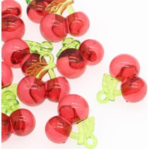 CHONGAI 5Pcs Cartoon Cherry Shape 3D Acrylic Beads Diy Jewelry Making Earring/Garment Accessory 30mm