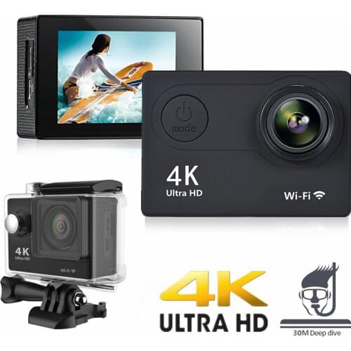 Action Camera 4K WiFi 2.0 inch Mini 12MP Outdoor Go Waterproof Pro 170D Bicycle Helmet Photo Video Recording 4K Sport Cam DV