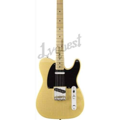 Customized body and headstock electric guitar,cream color mahogany body,maple neck and black dots inlay,maple fingerboard