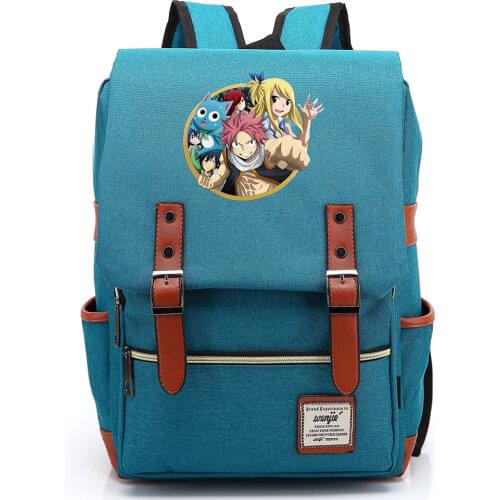 New Cute Cartoon Fairy Tail Boys Girls Kids Student School Book Bags Teenagers Canvas Women Bagpack Men Laptop Travel Backpack