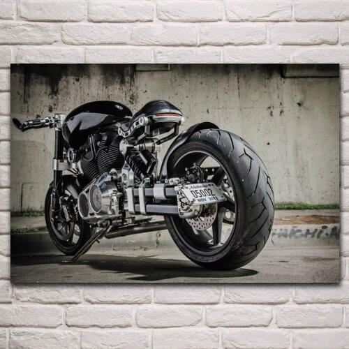 Cool custom sport bike black white motorcycle fanart posters on the wall picture home living room decoration for bedroom KM885