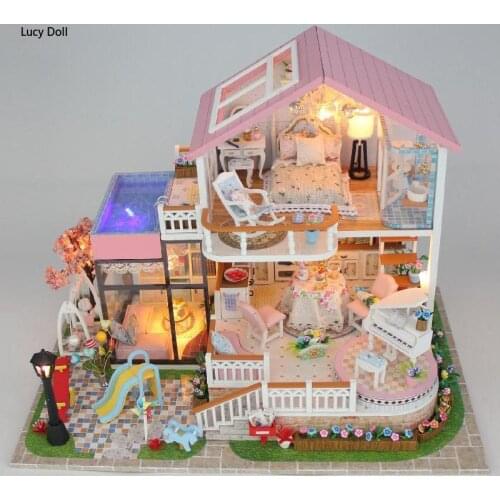 DIY Doll House Sweet Talk House Puzzle Assembly Model Handmade DIY House Creative Decoration Doll House Valentines Day Gift