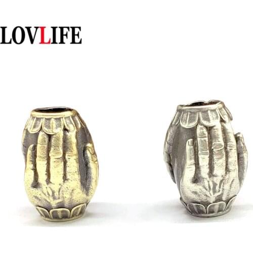 Brass Knife Pendants Jewelry Fathers Hands EDC Outdoor Tool Paracord Beads DIY Umbrella Rope Lanyard Accessories Keychain Trink