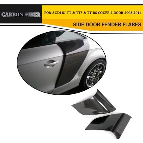2PCS Carbon Fiber / FRP Side Door Blade Fender Door Guard Panel Trims for Audi TT 8J TTS TTRS TT S Line Coupe 2 Door 2007-2017