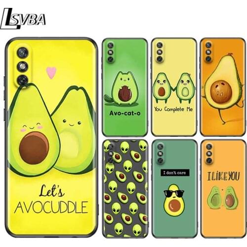 Cute Avocado for Huawei Y9A Y9S Y9 Y8S Y8P Y7P Y7 Y6 Y5P Y5 Lite Pro Prime 2020 2019 2018 2017 Black Phone Case