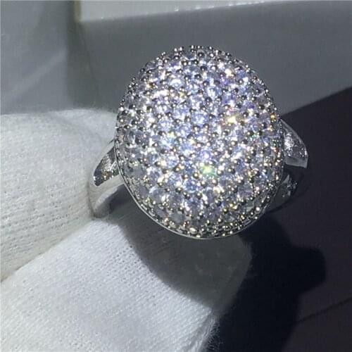 Fashion Jewelry Bella Engagement wedding band ring for women Full 5A zircon crystal Silver color rings christmas gift