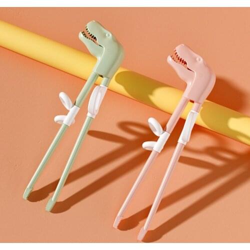 Cartoon Dinosaur Learning Training Chopsticks Kids Training Helper 1Pair Portable ABS Children Tableware Detachable