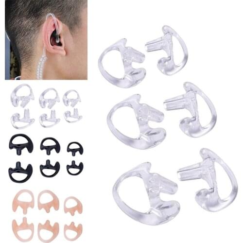 6 Pcs Ear Molds Soft 2-Way Radio Ear Mold Replacing Earpiece Insert for Acoustic Coil Tube audio kits Headphone Accessories