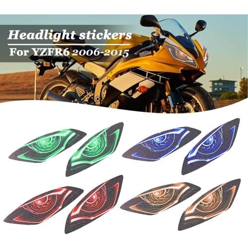 Headlight Stickers For YAMAHA YZFR6 YZF R6 YZF-R6 2006-2015 Motorcycle 3D Front Fairing Eye Graphic Head Light Protector Sticker