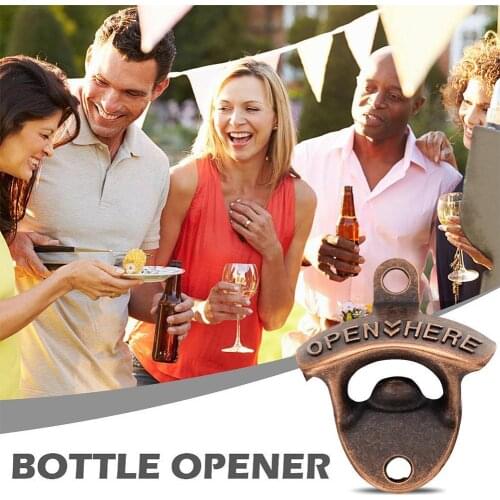 Wall Mounted Bottle Opener Vintage Retro Alloy Hanging Colors Accessories Four Tools Bar Beer Available Kitchen Gadgets Open