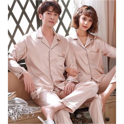 Couple Sleepwear Family Pijama Lover Night Suit Pajama suit Satin Silk Pajamas Sets Men & Women Casual Home Clothing