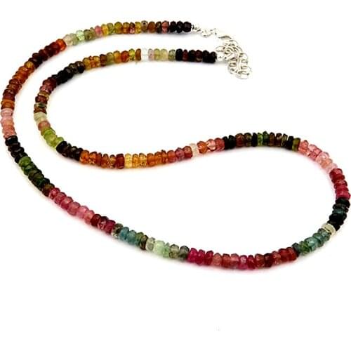 4mm Semi Pervious stone Beads Necklace For Girls & Women Beaded Jewelry