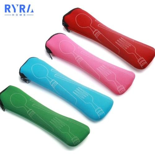 Portable Dishes Tableware Bag Flip Cutlery Case Kitchen Accessories Students Household Utensils Dinnerware Storage Bag