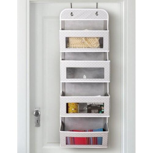 Simple Houseware 4 Pocket Hanging Wall Closet Storage Bag Organizer Over Door Cloth Toy Organizer Bag Pouch Hanger