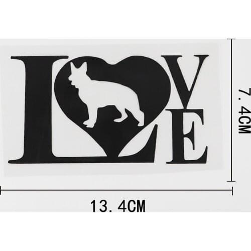 13.4CMX7.4CM Fashion I Love My Dog Animal Car Sticker Vinyl Decal 8C-0014