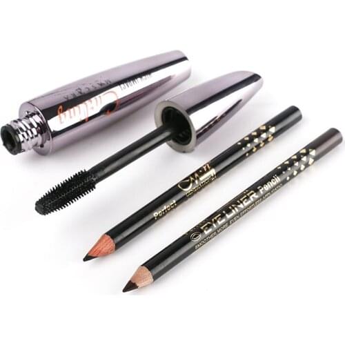 M.n MenowThick Mascara Set With Gift Two Pencil Black / Brown Combination Waterproof sweatproof Natural Curly Lasting M12002
