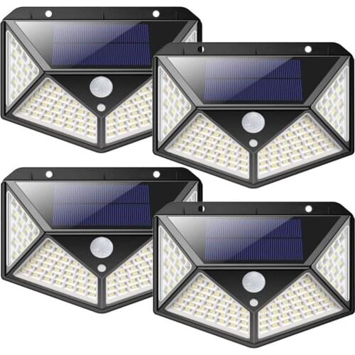 100 LED Solar Light Outdoor Solar Lamp PIR Motion Sensor Wall Light Waterproof Solar Powered Sunlight for Garden Decoration