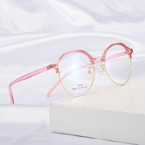 Vintage Optical Glasses Frame Women Men Round Metal Eyeglasses Retro Students Spectacles Frames Clear Lens Transparent Glasses
