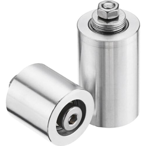 30/50mm DIY Double Bearing Belt Sander Conveyor Driven Wheel No Ribs With 8mm Shaft Rod / Wrench