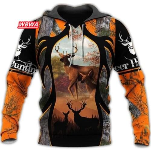 WBWA Brand 3D All Over Printed Shirt Deer Hunting Camouflage Hoodie Men Women Fashion Hooded Sweatshirt Long Sleeve YU18