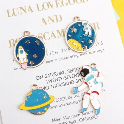 Star Earth Rocket Astronaut Charms Pendant For DIY Handmade Bracelet Necklace Jewelry Accessories Material