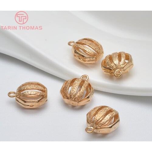 6PCS 16.5x13MM 24K Champagne Gold Color Plated Brass Hollow Polygon Charms Pendants High Quality Diy Jewelry Accessories