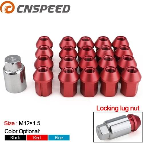19HEX Alloy Aluminum 7075-t6 Rays Wheel Nuts Lug Nuts m12x1.5 m12x1.25 Length 35mm With 7 Side Lock Nuts Anti Theft Security Key