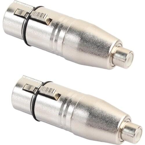 2Pcs XLR to RCA Adapter, RCA Female to XLR Female Adapter Jack Plug Adapter